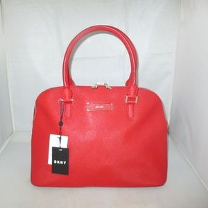 DKNY Saffiano Leather Top Handle Satchel   RED  - #2563
